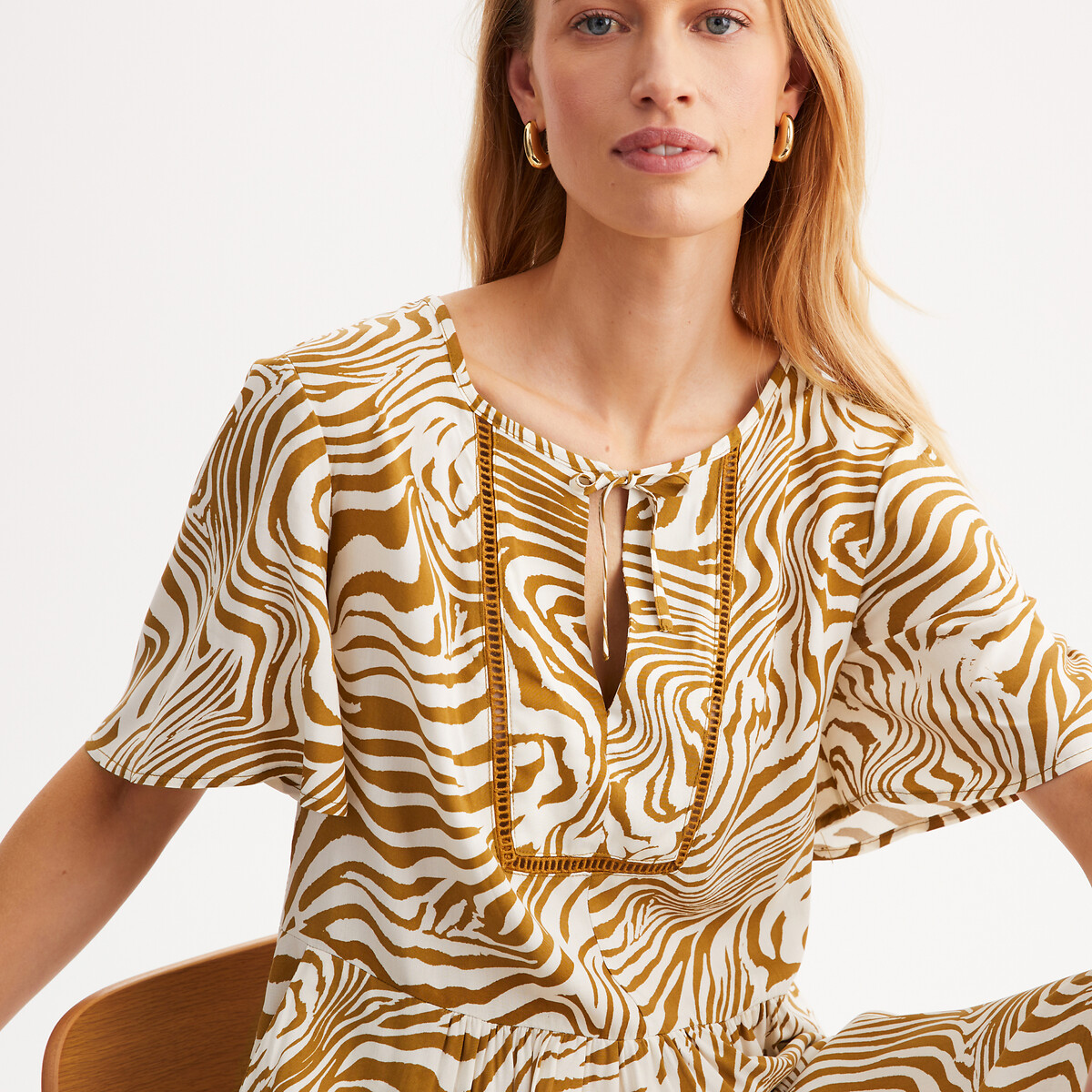 Flared Dress, Animal Print, Midi Length animal print, ANNE WEYBURN