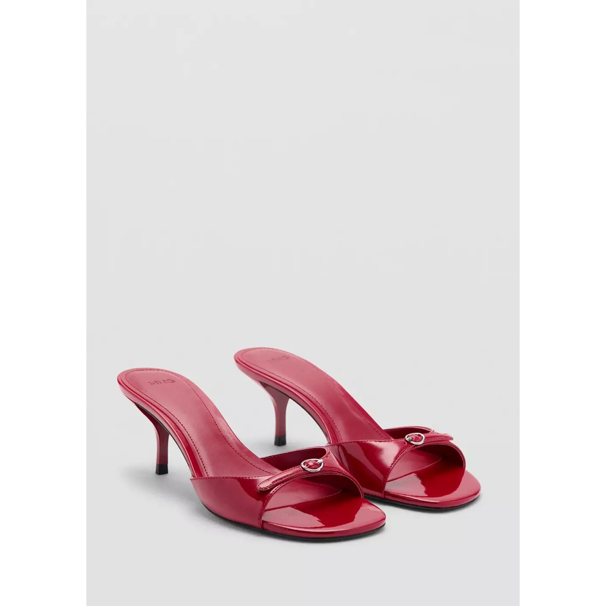Sandales vernies à talon rouge, MANGO