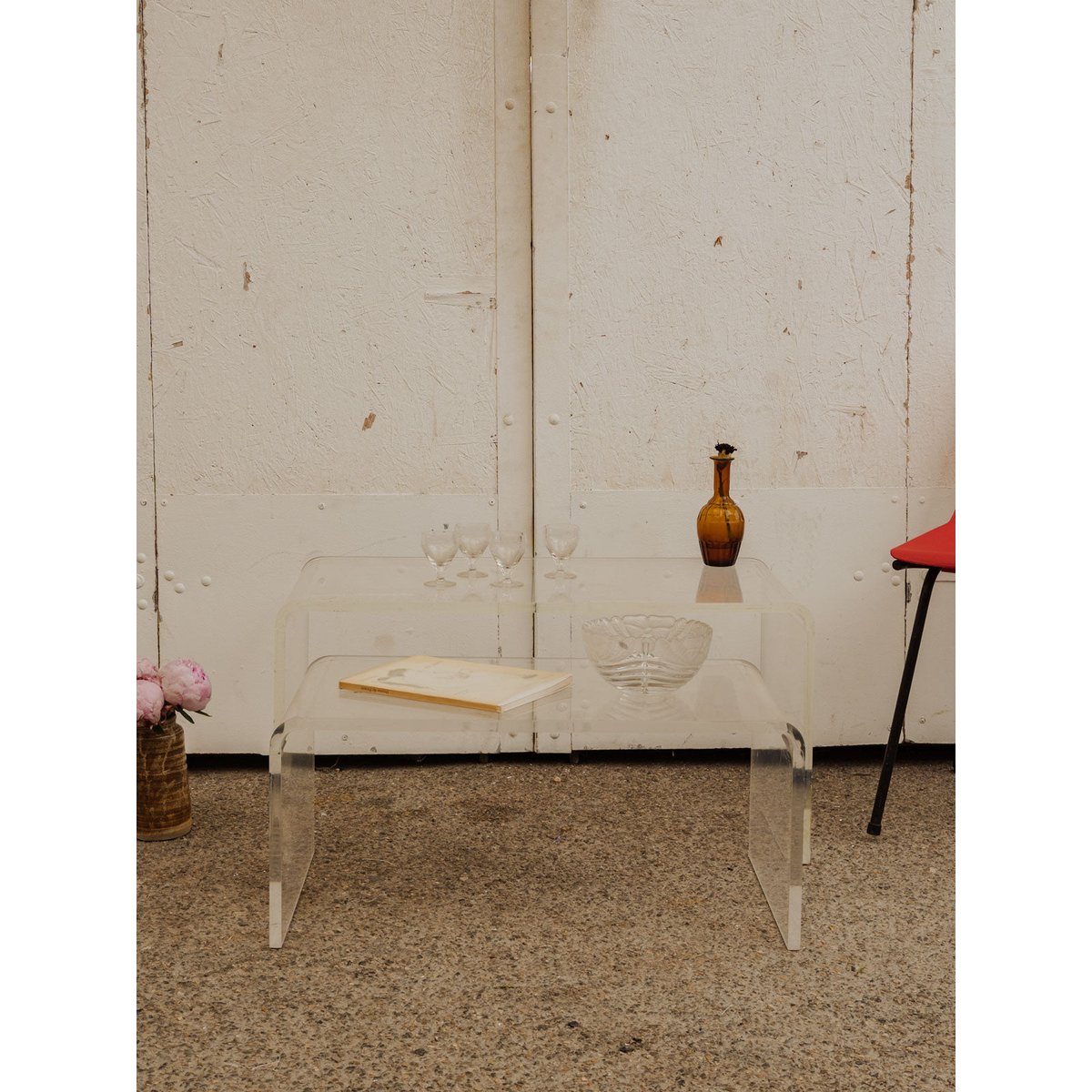 Tables gigognes en plexiglass Barbara N°160 - Bon état transparent, DEBONGOUT