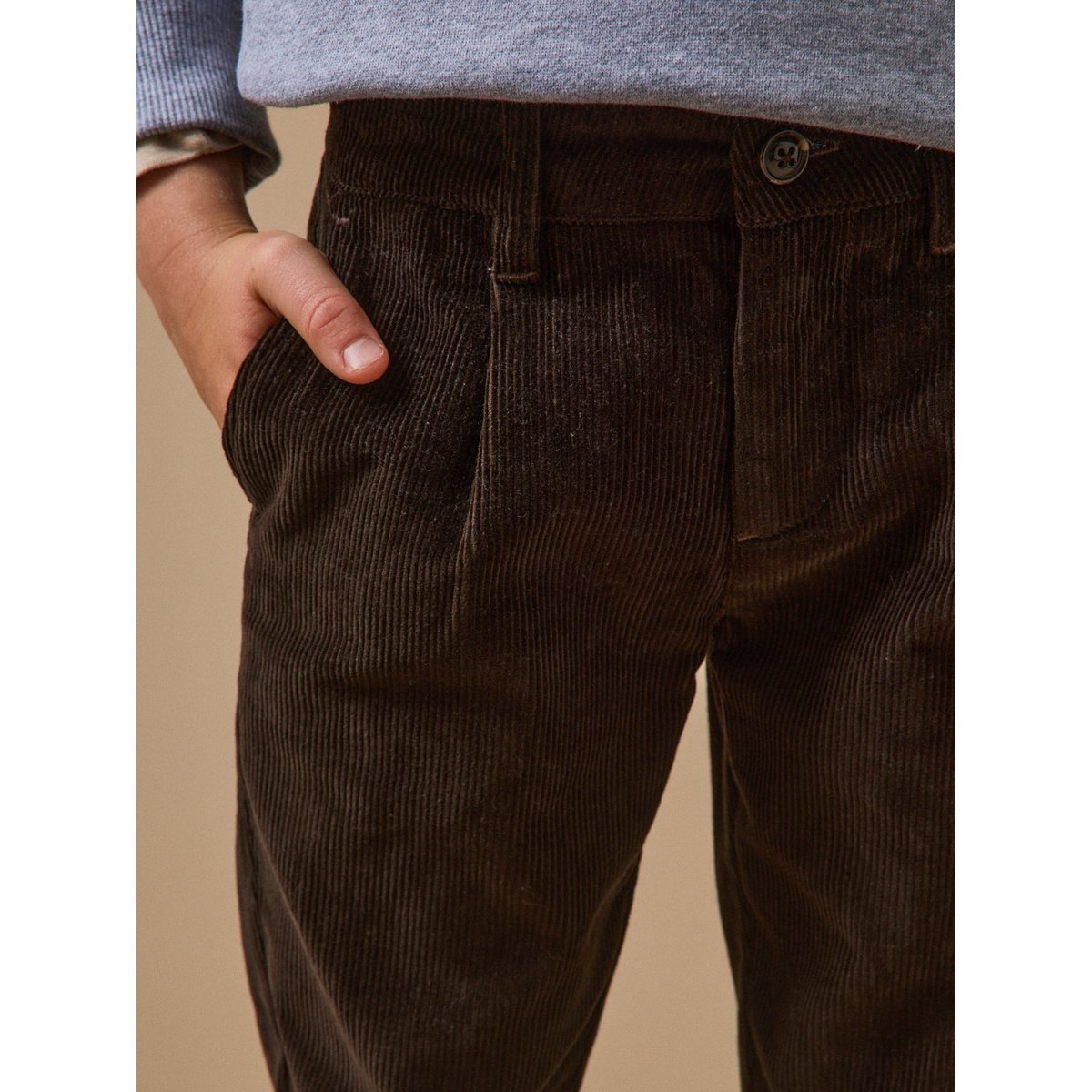 Pantalon Chino  en velours chocolat, CYRILLUS