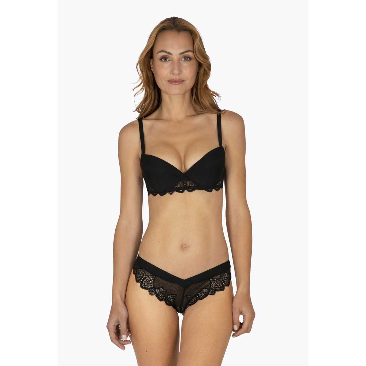 Soutien-gorge à coques VERTIGE DRAPÉ noir, WELL
