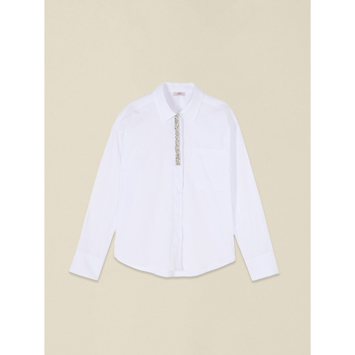 Chemise avec broderie bijou blanc, OLTRE