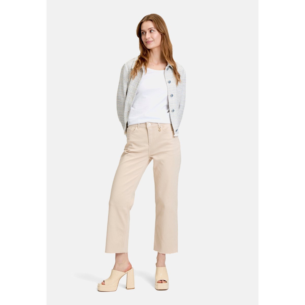 Pantalon basique à bord franc oat milk, CARTOON