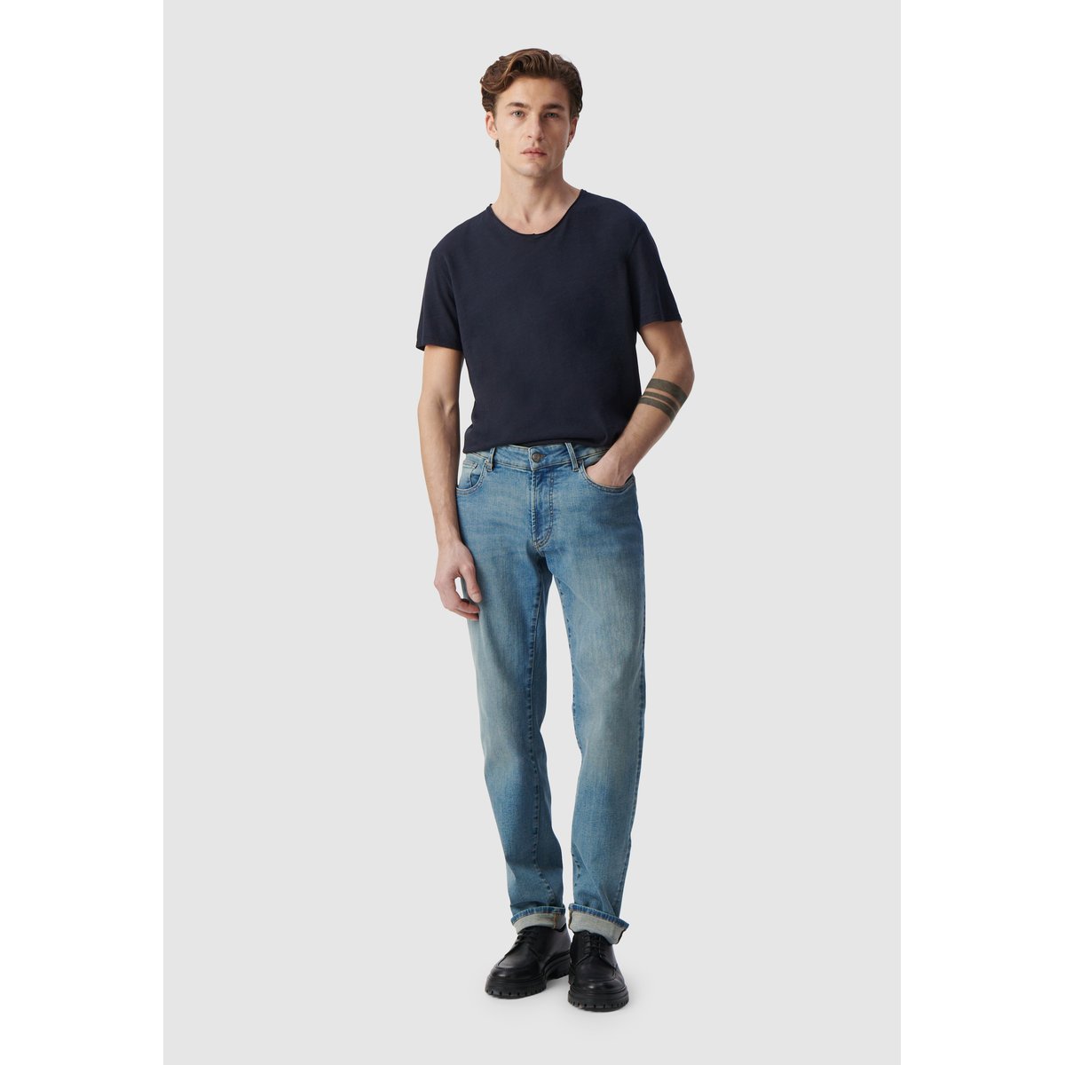 Tee-shirt col V L'Essentiel bleu marine, IKKS