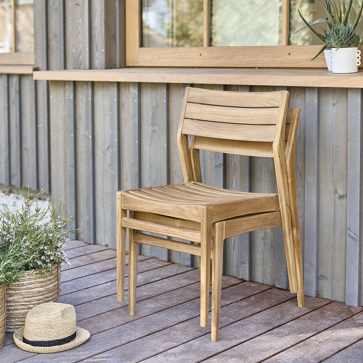 Chaise de jardin en teck massif  APRIL naturel, BERAH GETAH
