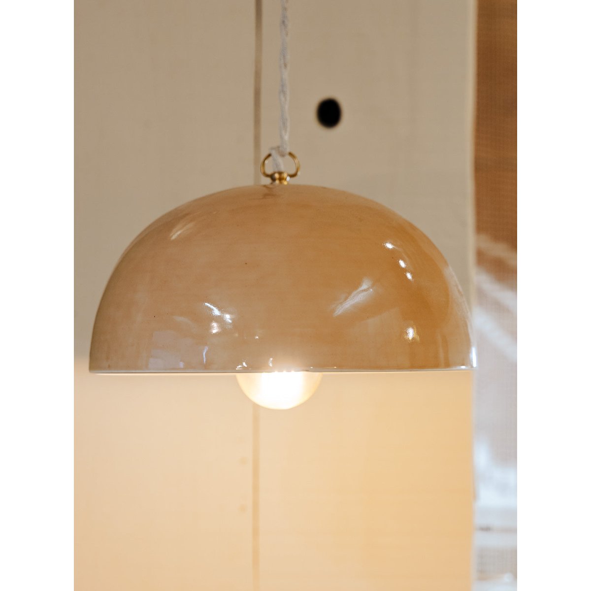 Lampe baladeuse en céramique beige Paulette N°105 - Bon état v020147, DEBONGOUT
