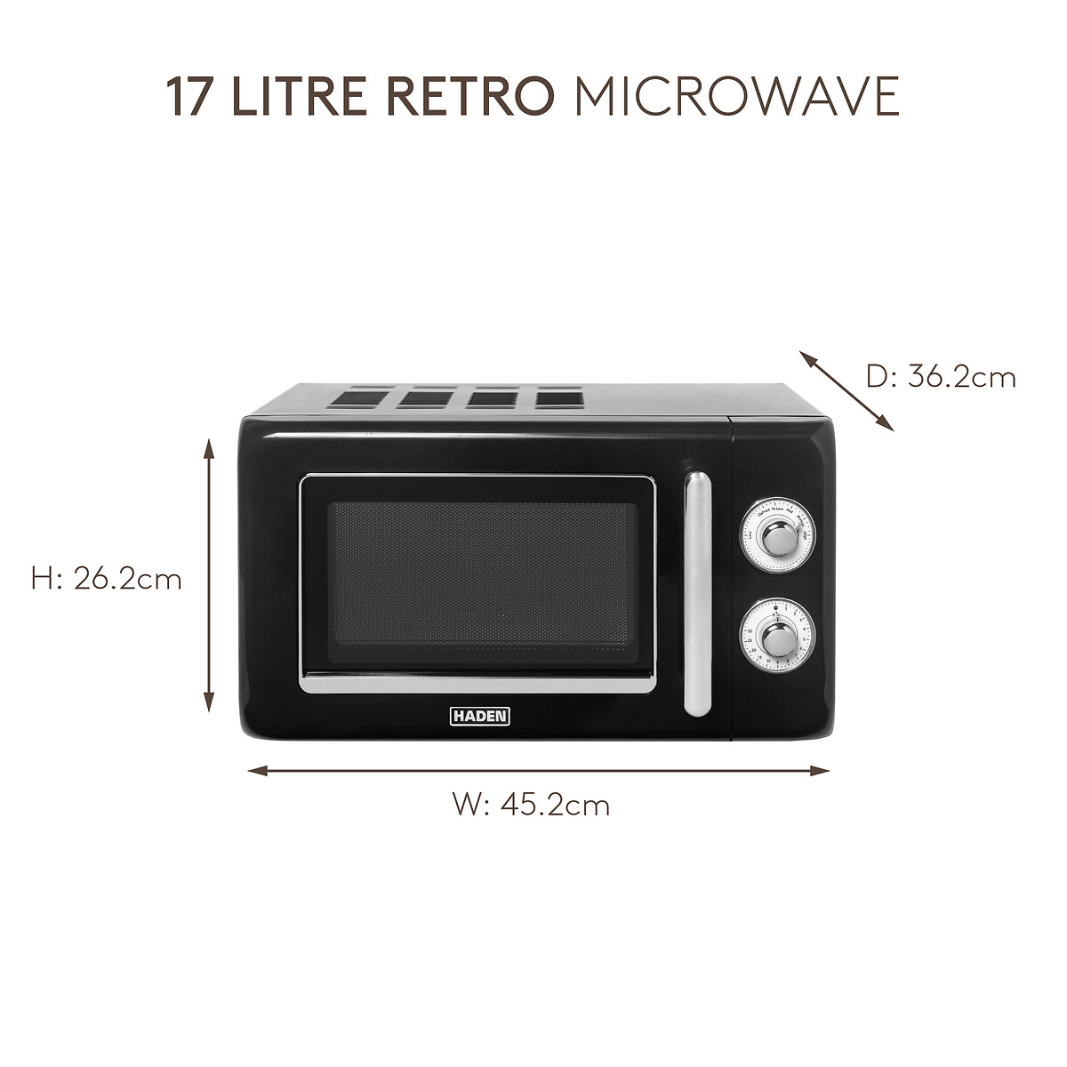 17L Retro Microwave black, HADEN