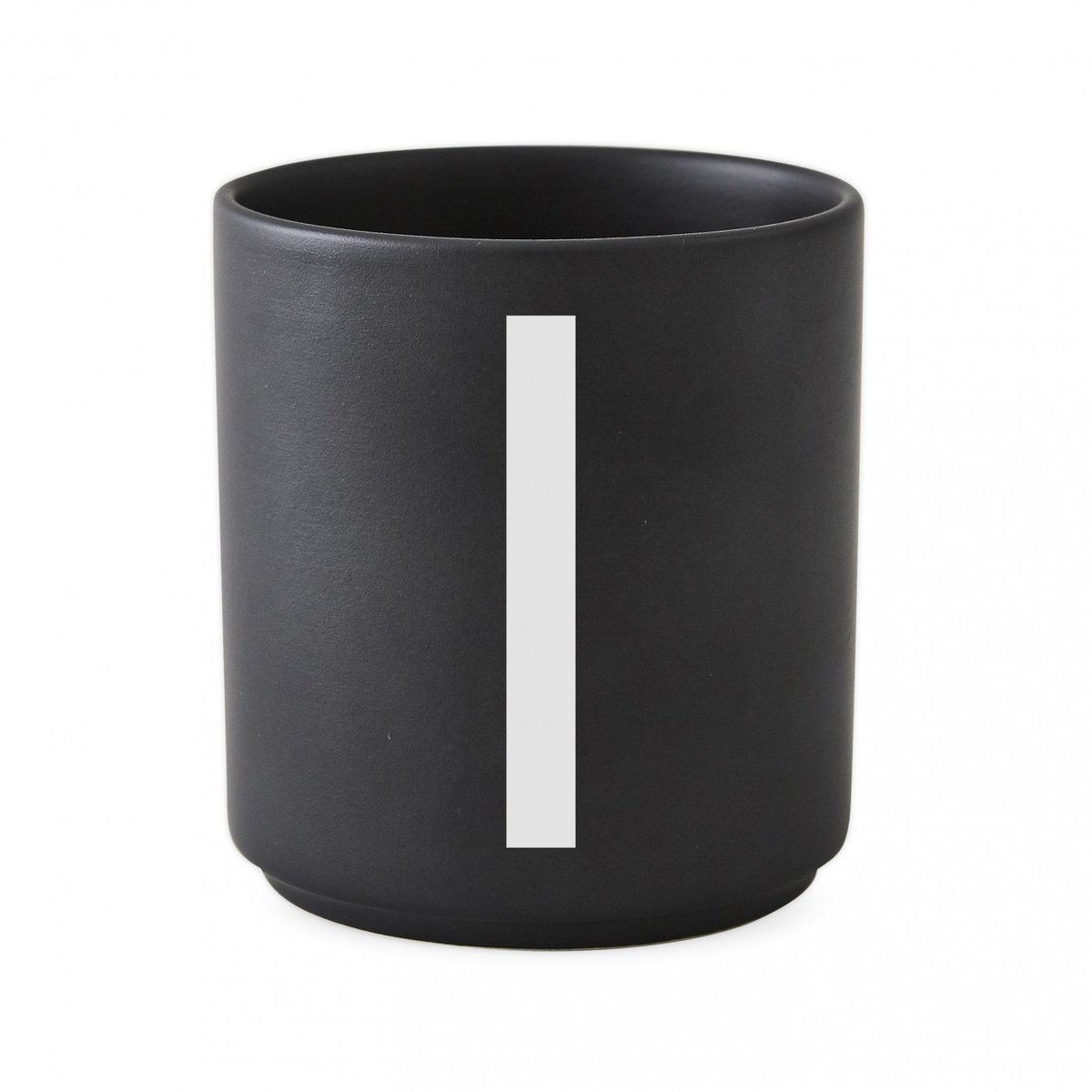 Mug en Porcelaine Noir Personal A-Z i lettre blanche, DESIGN LETTERS