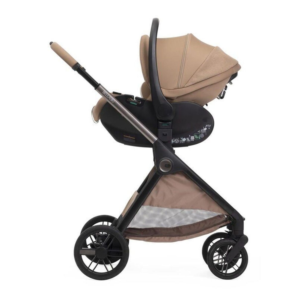 Poussette duo Bellagio 2 + siège auto First Seat Recline i-Size marron, CHICCO