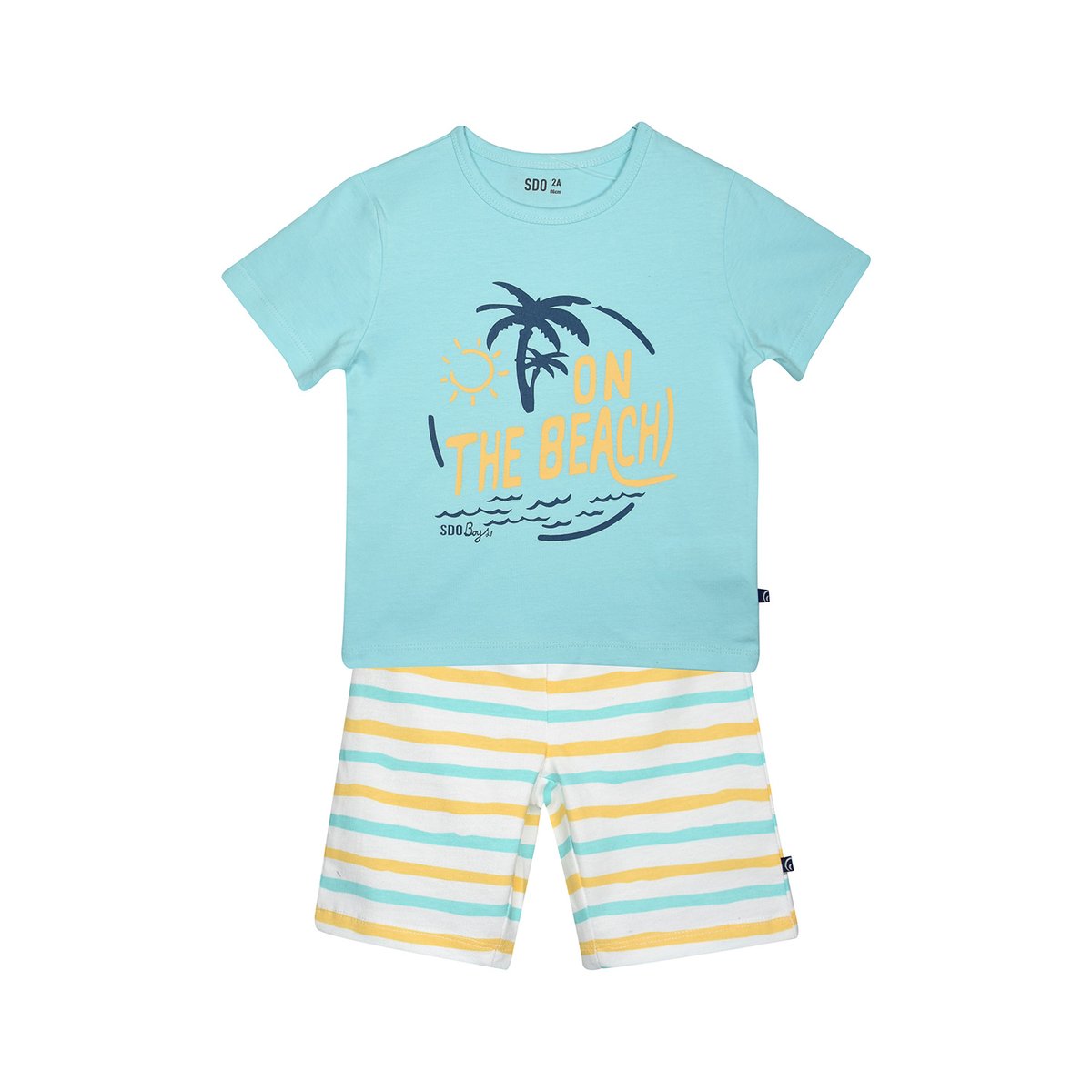 Pyjama 2 pieces hans court enfant bleu, SUCRE D'ORGE