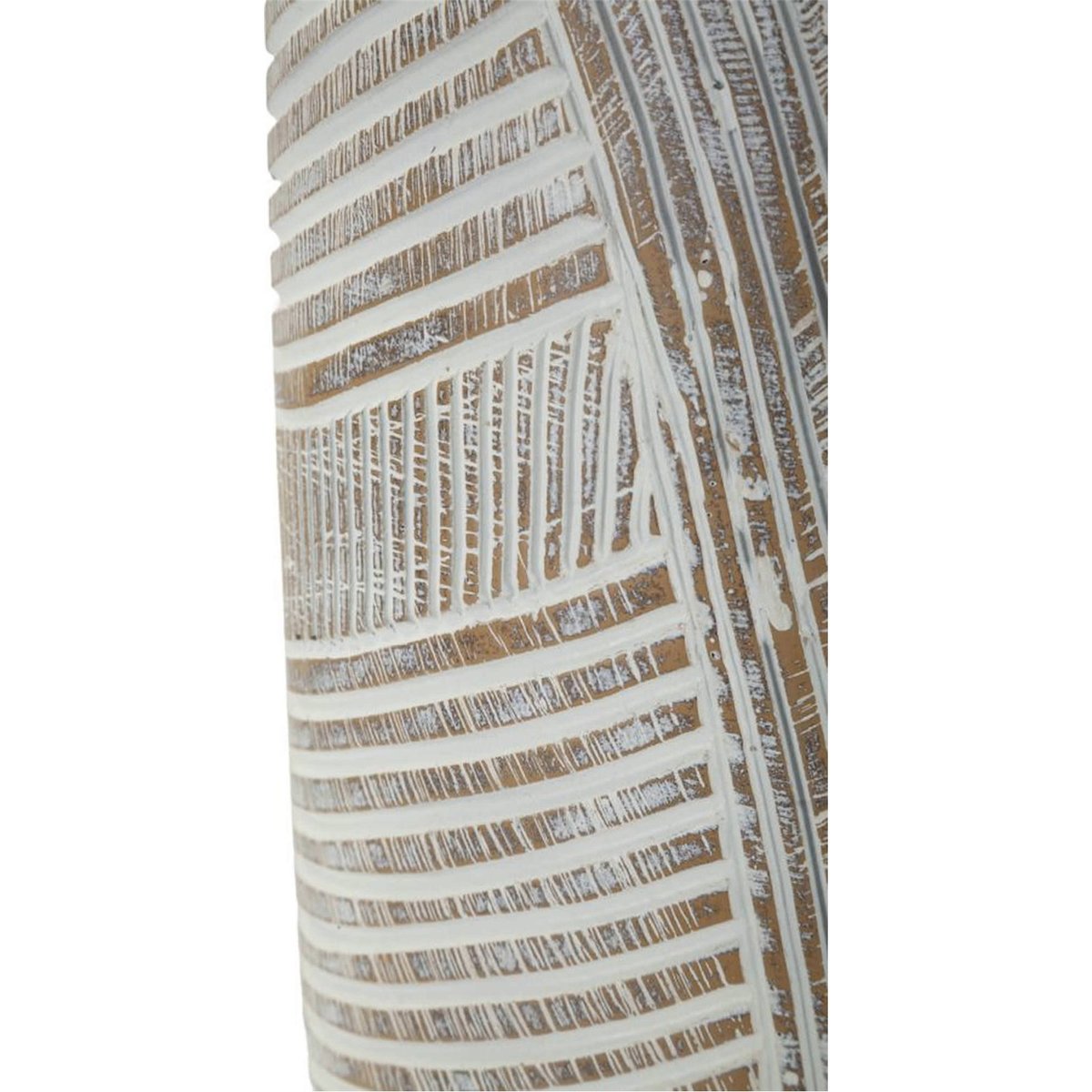 Vase haut sculpté effet bois MODERN blanc patiné, RECOLLECTION