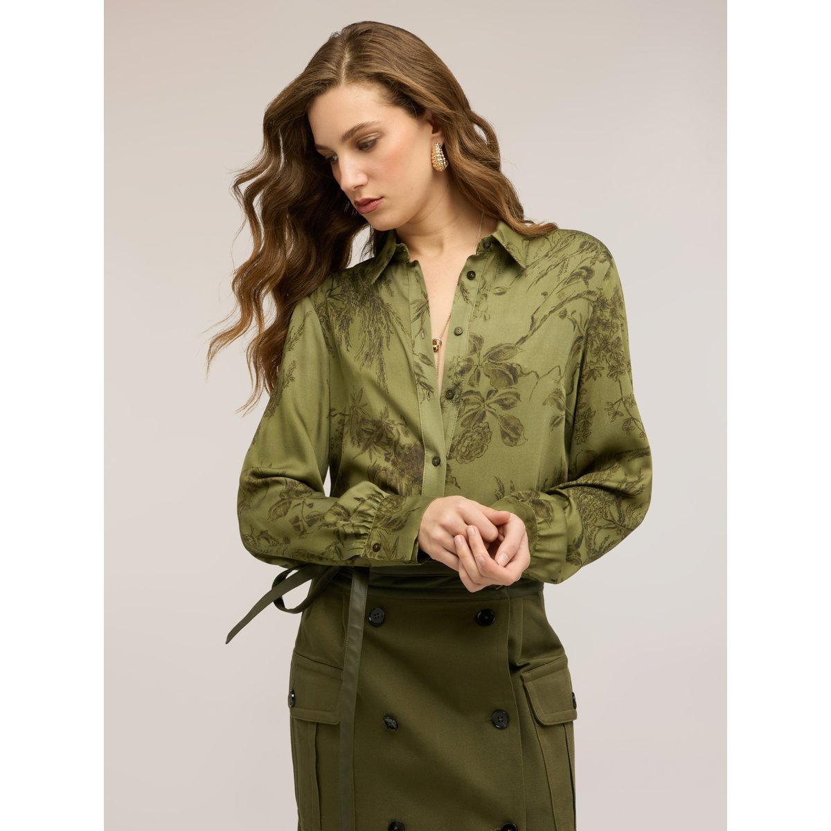 Chemise imprimée verde militare, MOTIVI