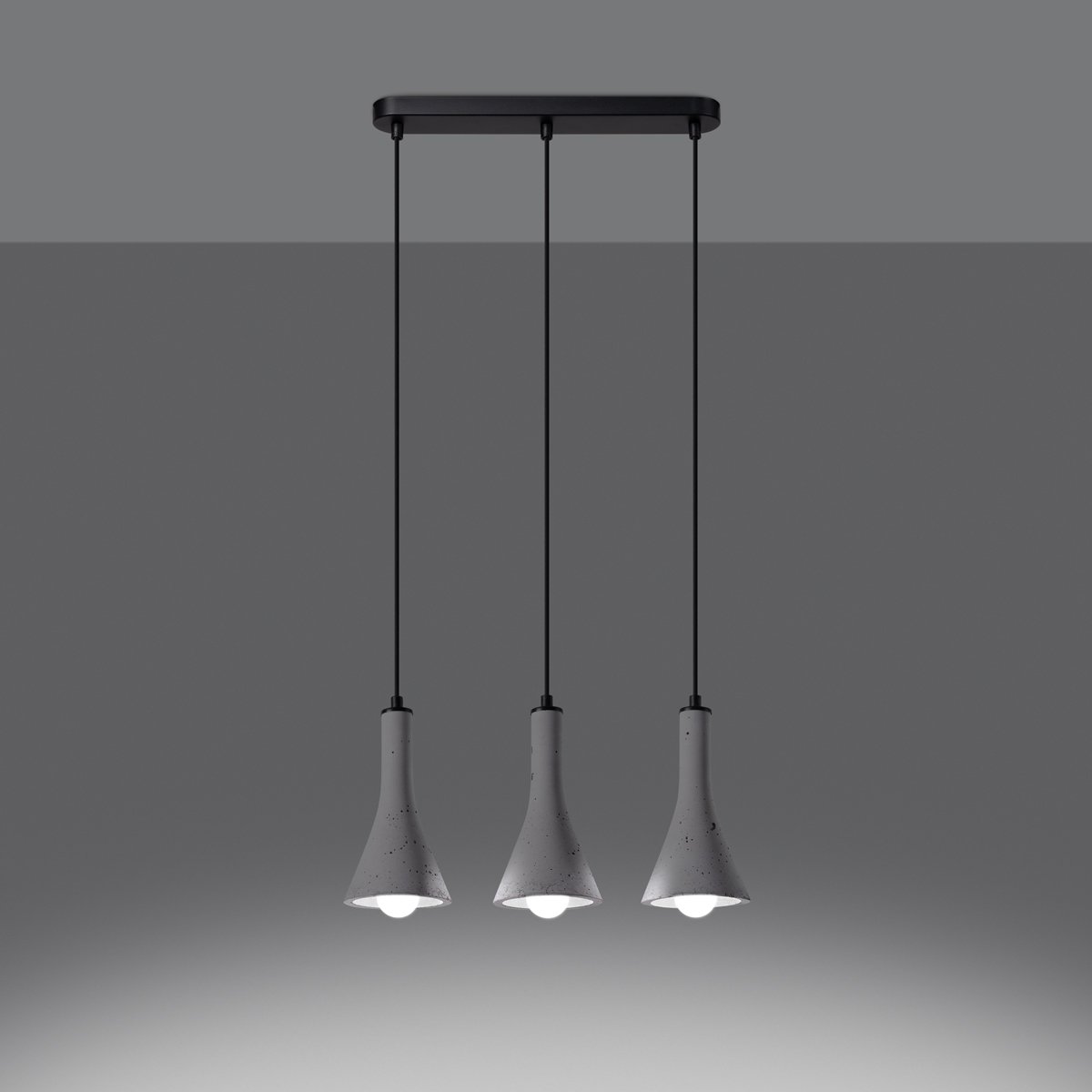 Suspension Béton Gris E14 3 Rea Line gris, EDEN