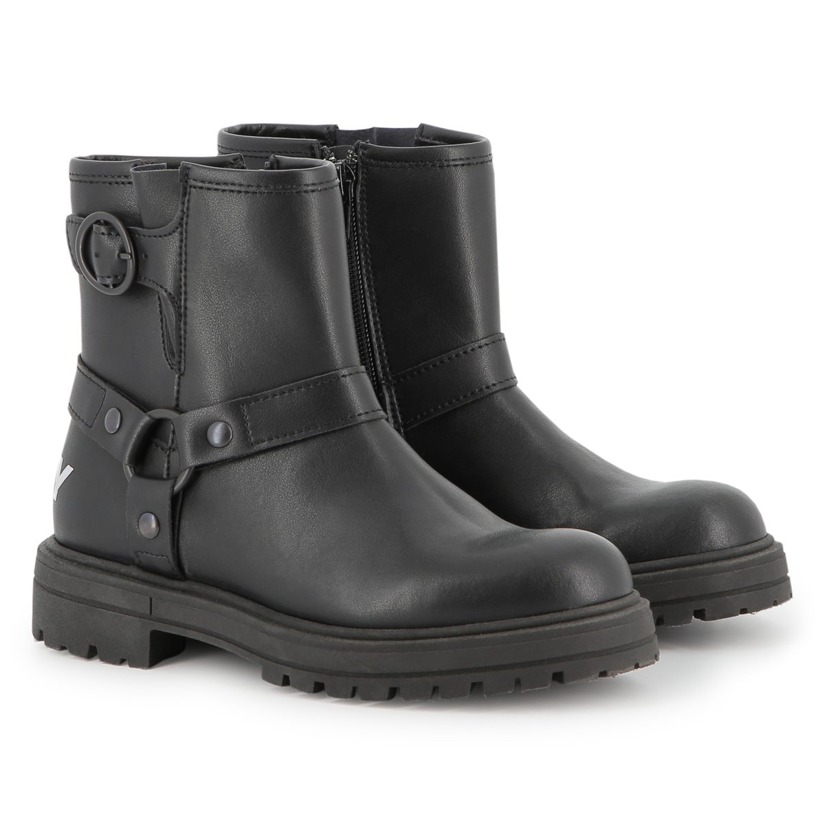 Bottes de motard en cuir de vache black, DKNY