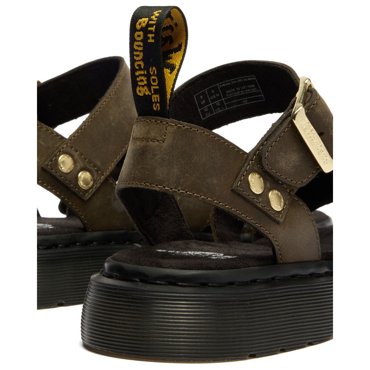 Sandales Gryphon en cuir Wyoming olive, DR. MARTENS