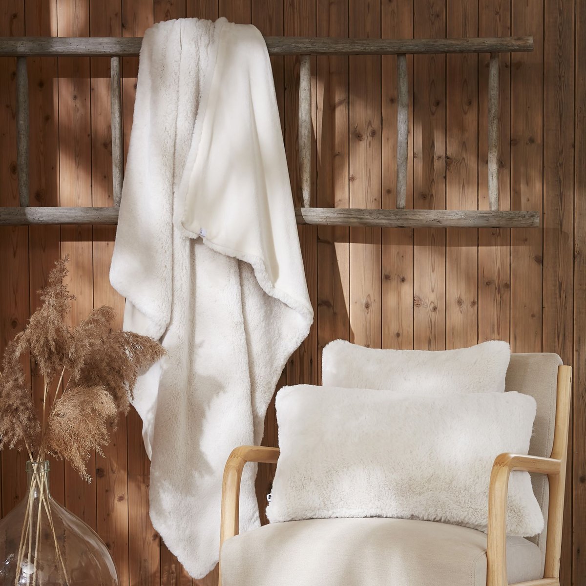 Plaid polaire chaud Odin blanc, TERRE DE NUIT