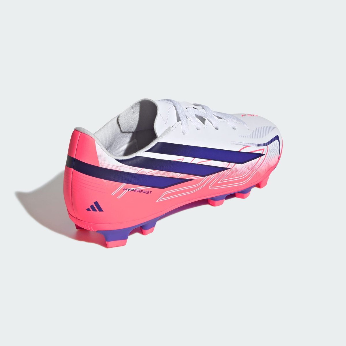 Chaussure De Football F50 Hyperfast Club Terrain Souple / Multi-Surfaces Enfants cloud white / solar purple / solar turbo, adidas Performance