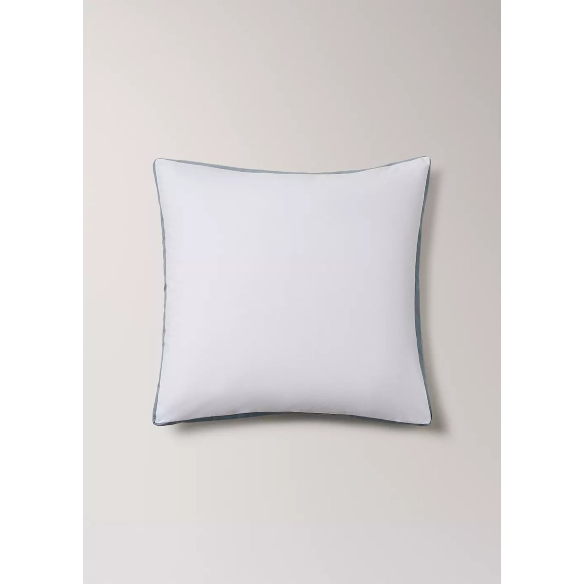Deux taies d’oreiller en coton percale 200 fils avec bords en satin 60x60 cm bleu, MANGO HOME