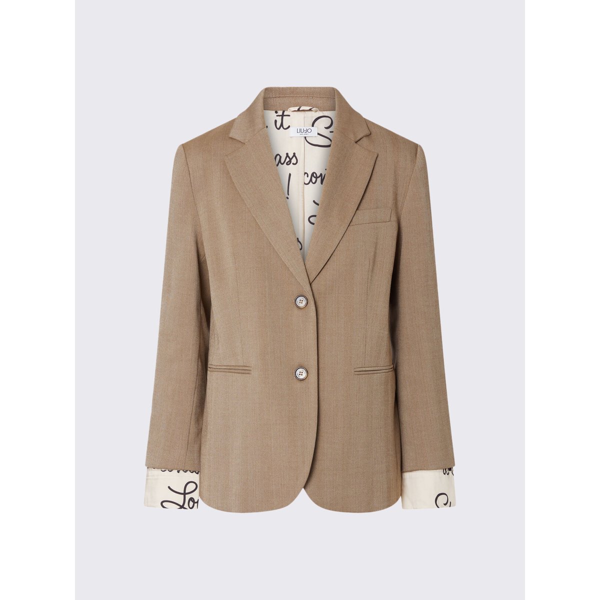 Blazer en tissu chevrons beige, LIU JO