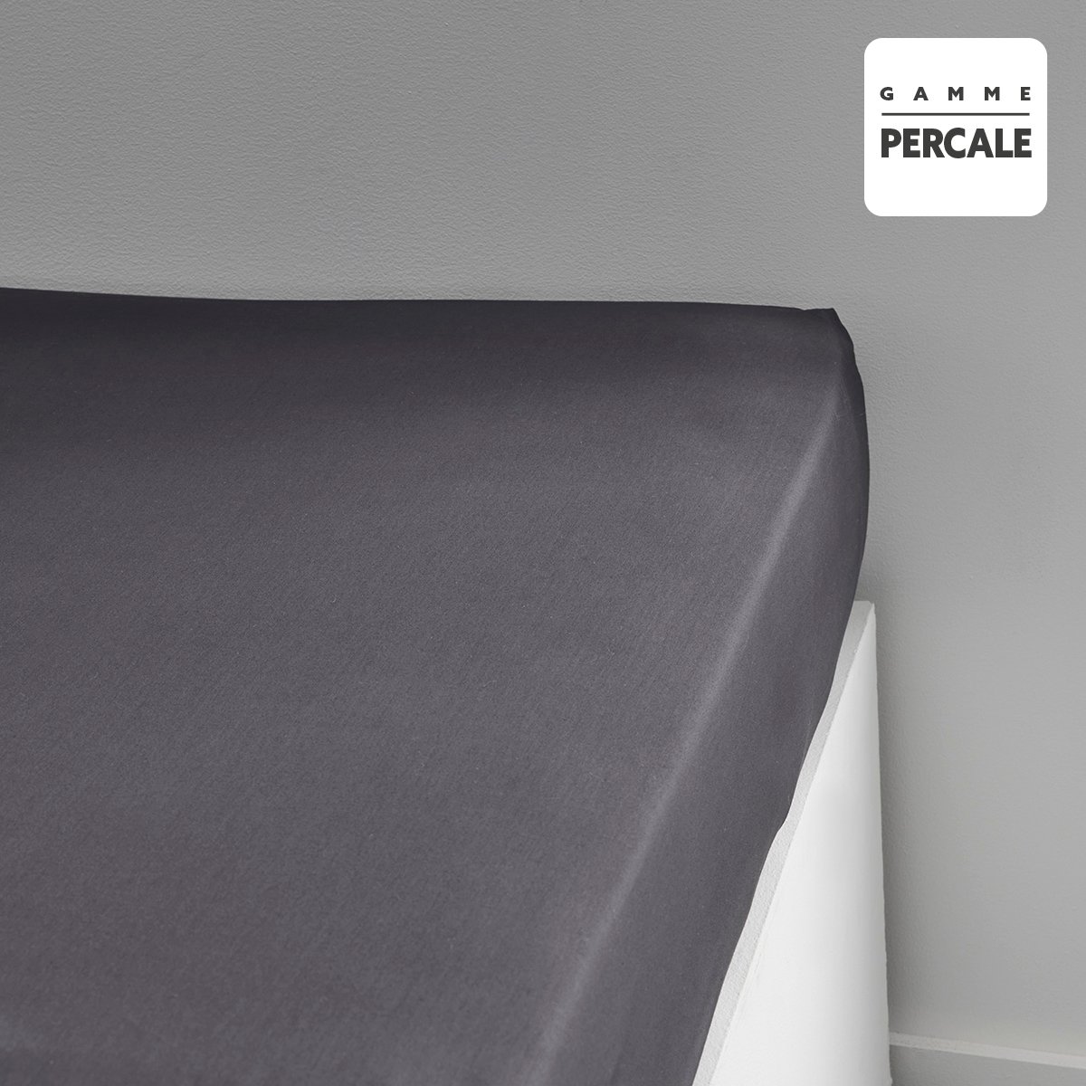 Drap housse grand bonnet pour lit PRESTIGE gris anthracite, TODAY
