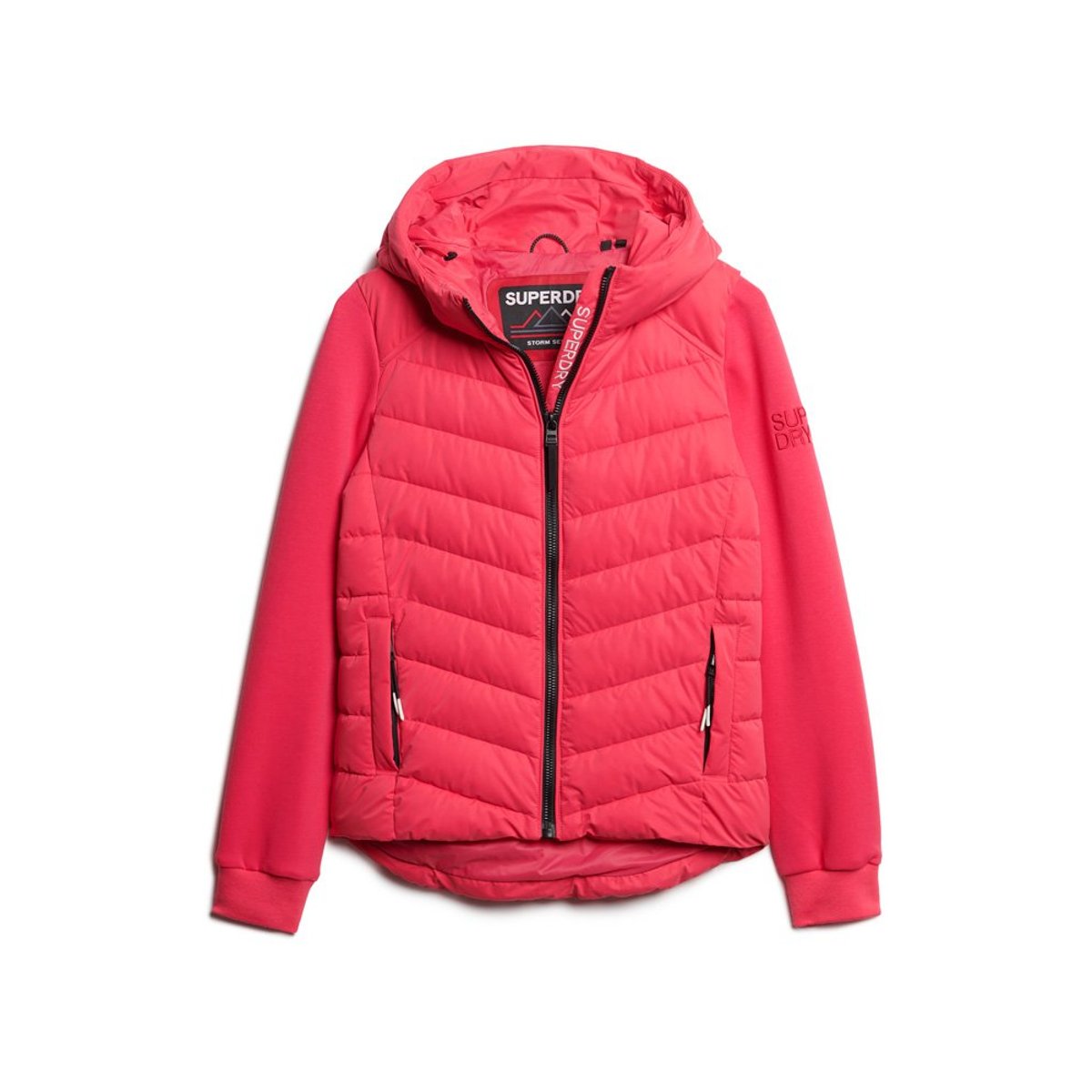 Veste à capuche matelassée Storm Hybrid rose actif, SUPERDRY