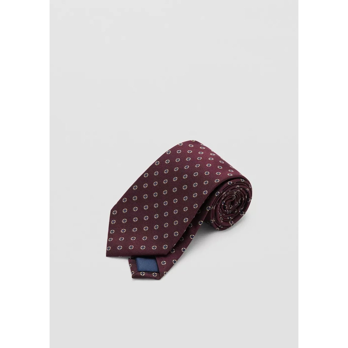 Cravate soie imprimée bordeaux, MANGO MAN