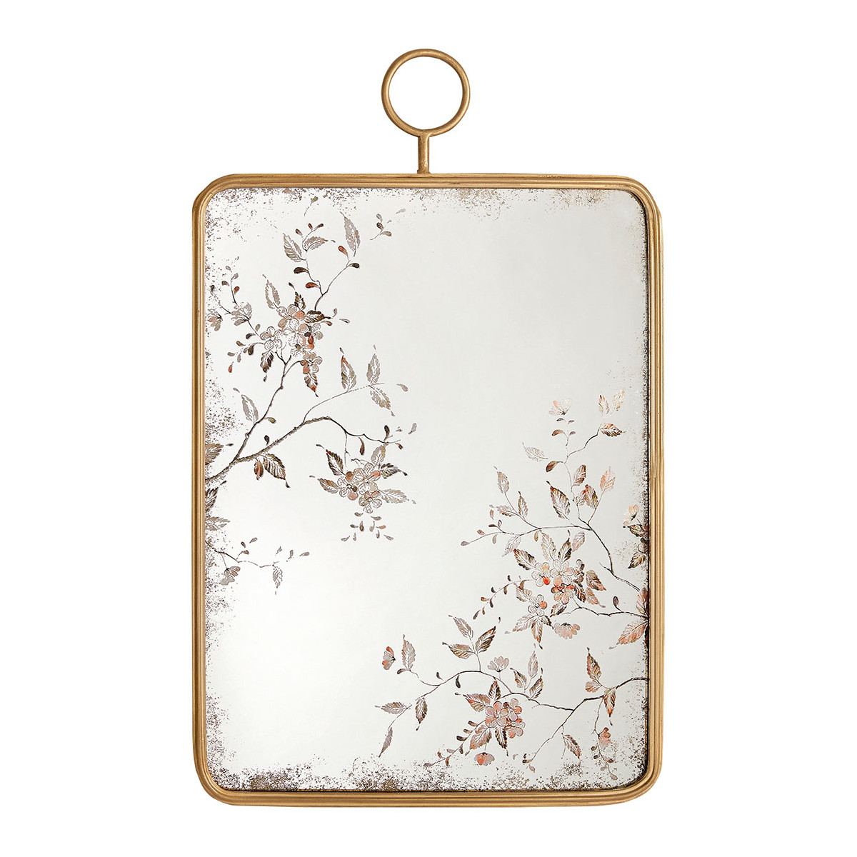 Miroir rectangulaire UN PRINTEMPS À KYOTO doré, MATHILDE M