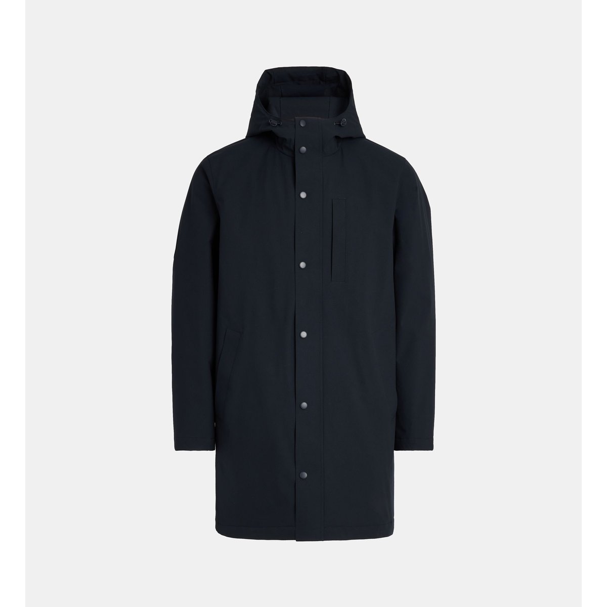 Parka mi longue bielo déperlante à capuche bleu marine, COMPTOIR GL