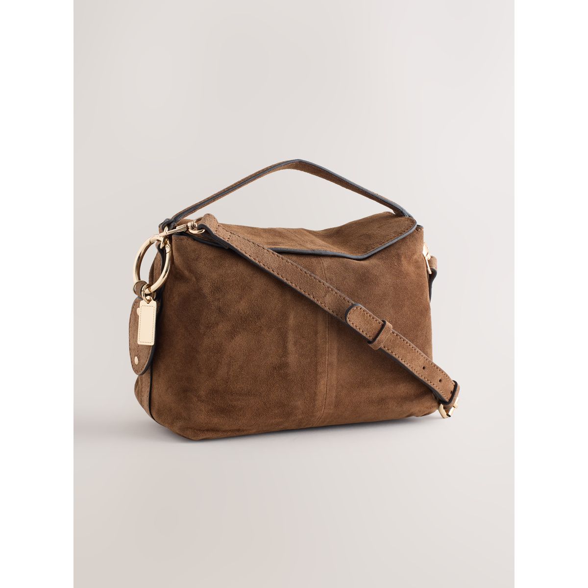 Sac à bandoulière en daim avec pampille marron fauve, NEXT