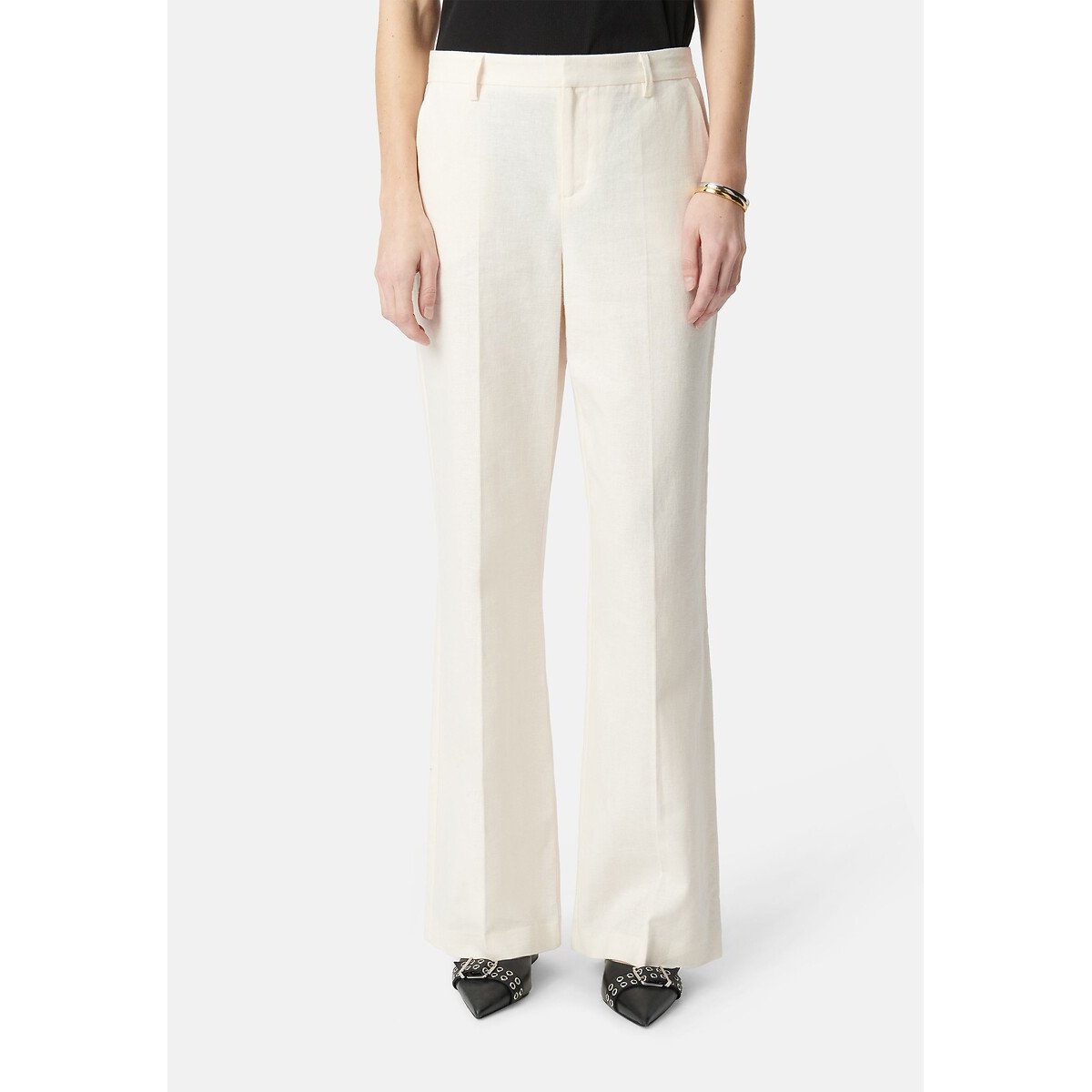 Pantalon de costume lin et coton ecru, IKKS