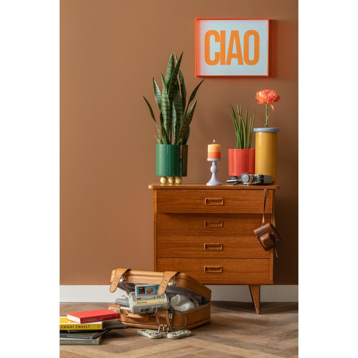Décoration Murale Acrylique CIAO LARGE orange vif, PRESENT TIME