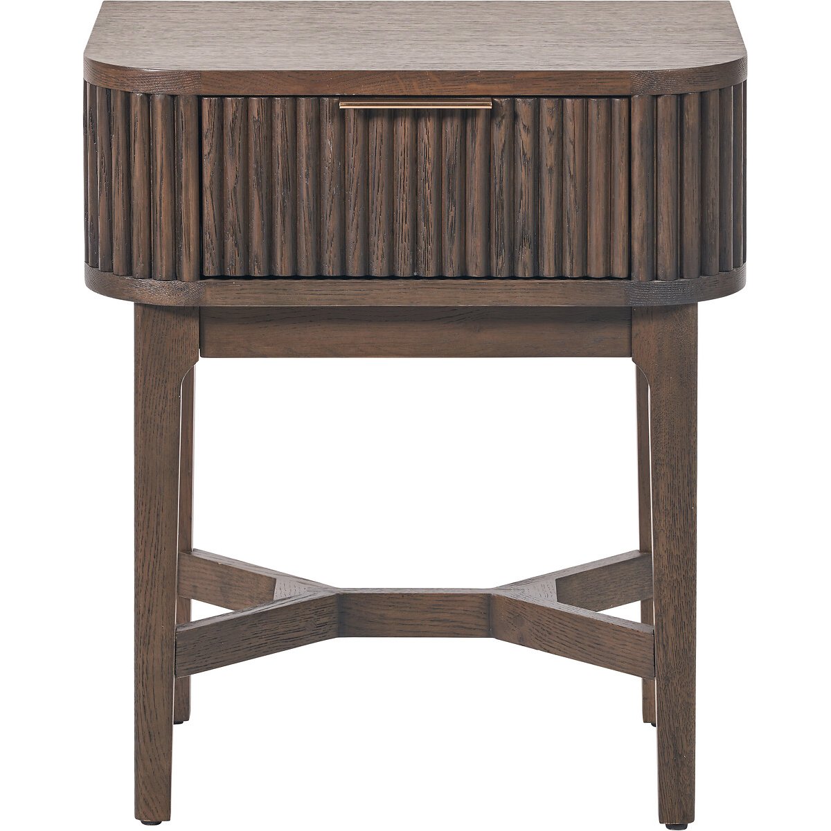 Renzo Fluted Oak Bedside Table smoked oak, ÉDITÉ