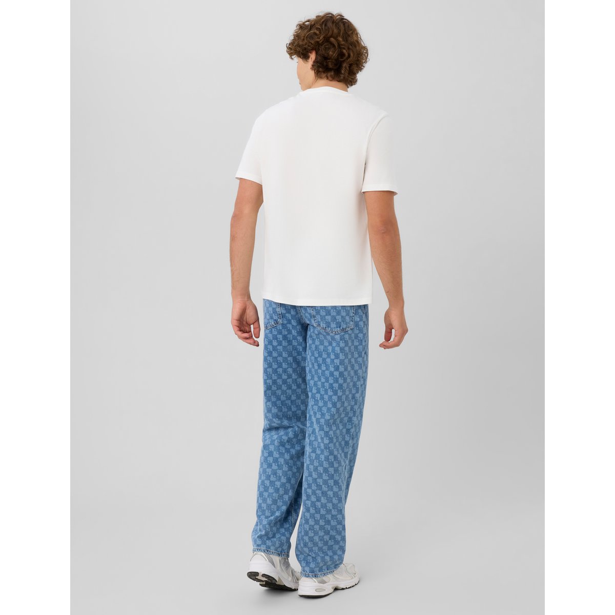 Loose jean imprimé bleu moyen, BZB