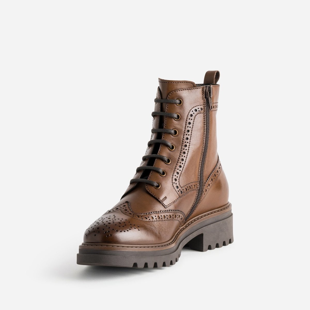 Boots en cuir LEA cognac, TEXTO
