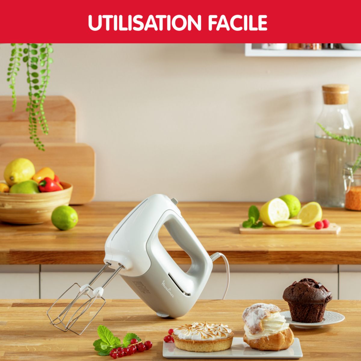 Batteur Prep Mix HM450B10 blanc, MOULINEX