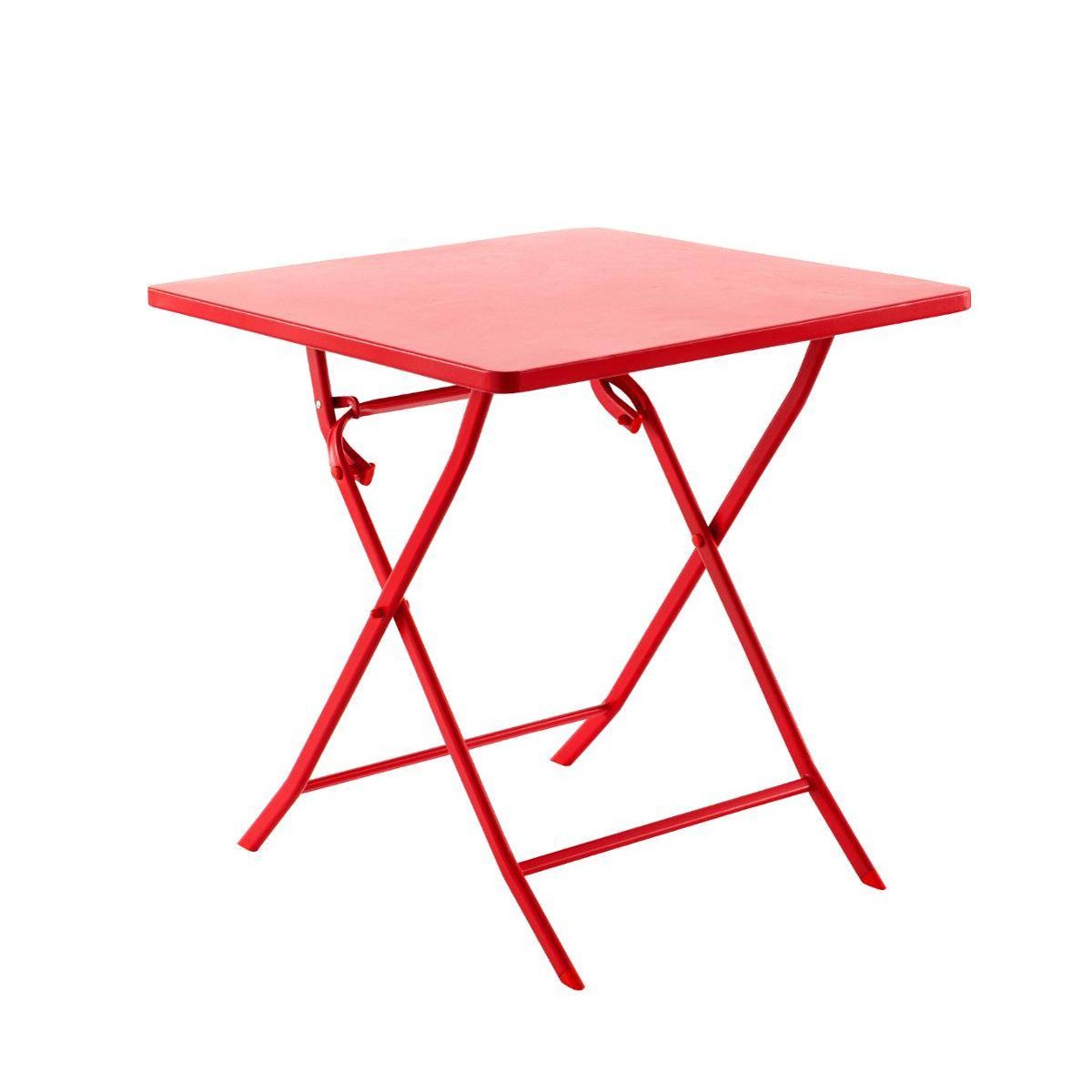 Table de jardin pliante carrée 2 places en acier GREENSBORO groseille, HESPERIDE