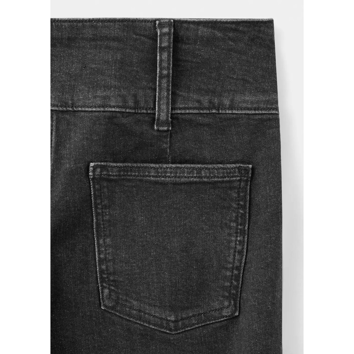 Jean wide leg à fermeture croisée black denim, MANGO TEEN