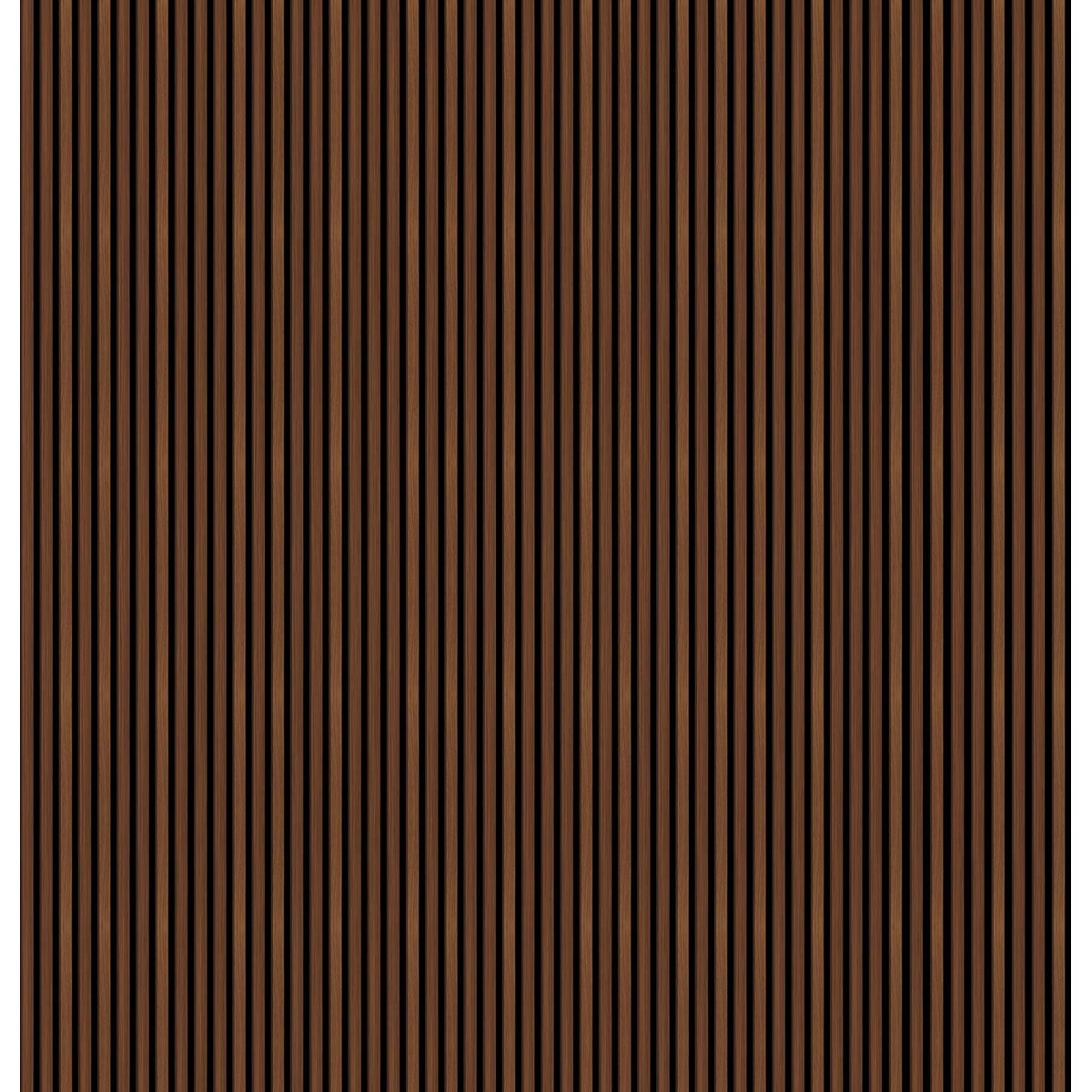 Papier peint liteau chêne foncé intissé, HEXOA