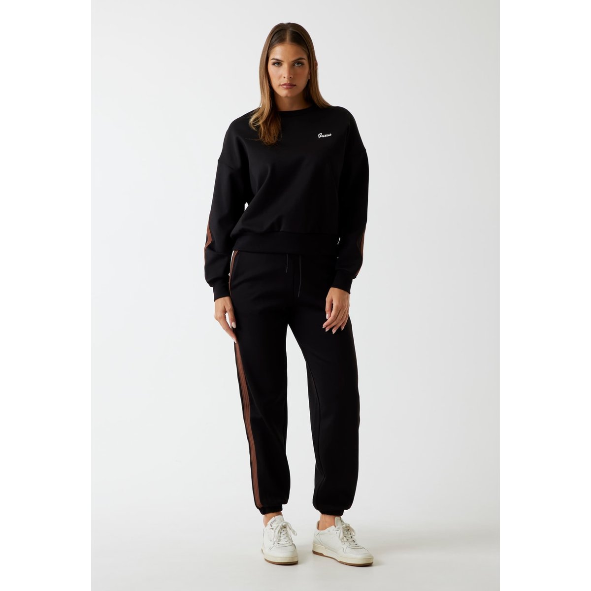 Sweat-Shirt Logo Ras-Du-Cou noir, GUESS