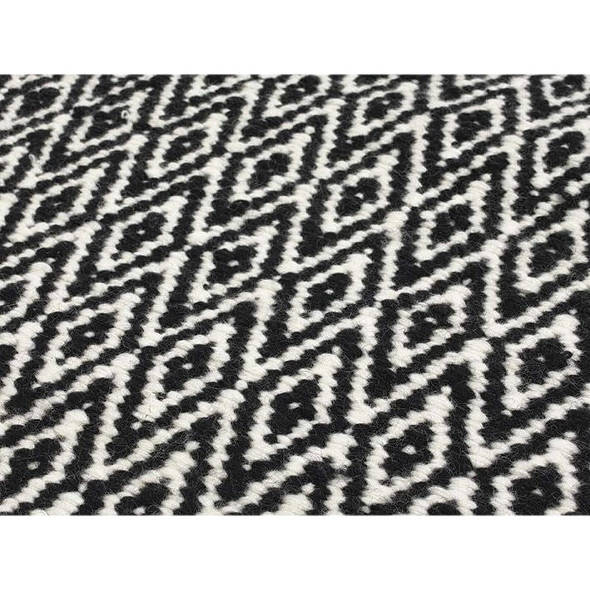 Tapis rectangulaire en laine MICMAC noir, RECOLLECTION