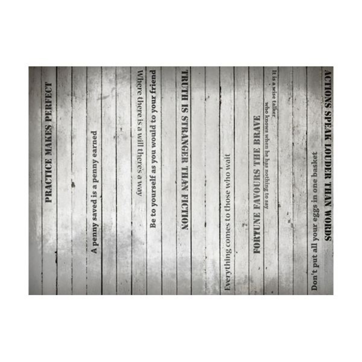 Papier peint intissé panoramique Textes Memorable quotes noir, EDEN