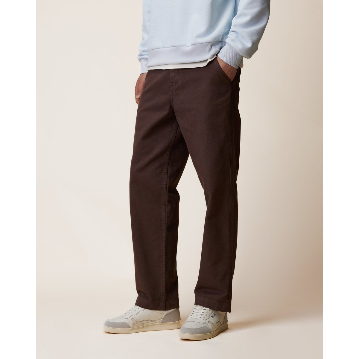 Chino en toile canvas chocolat, FAGUO