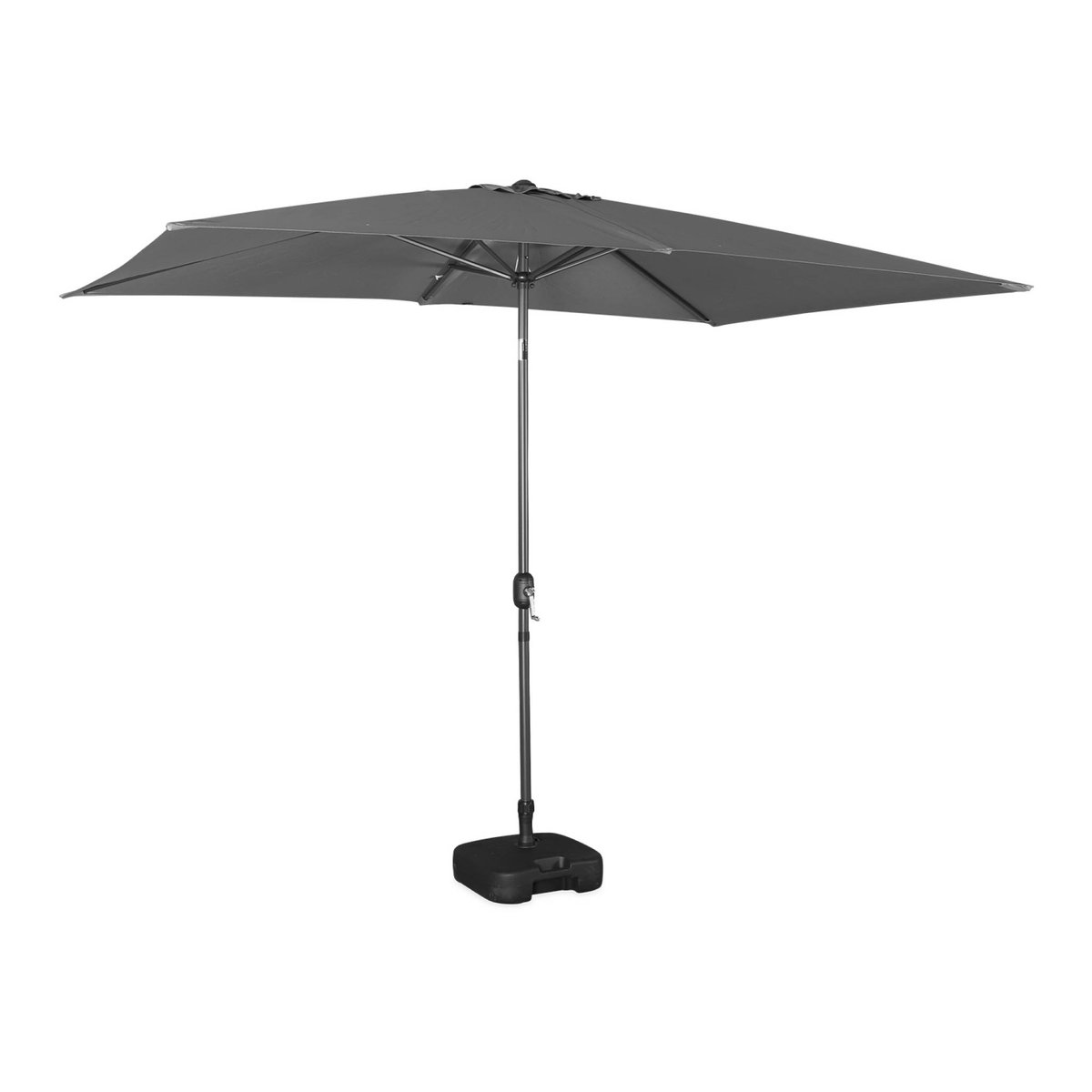 Parasol mât central rectangulaire 2x3m, mât effet bois TOUQUET gris, SWEEEK