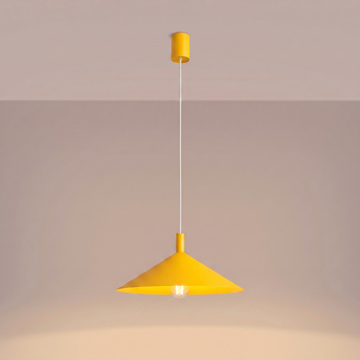 Suspension Acier Jaune E27 1 Nox jaune, EDEN