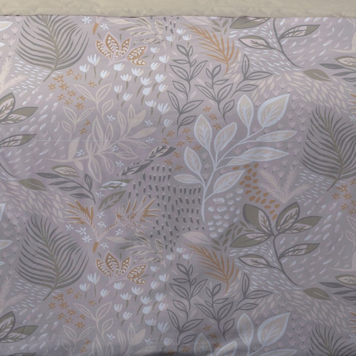 Housse de couette 240x220 SALVIA + 2 taies Percale de coton beige, DECORATIE