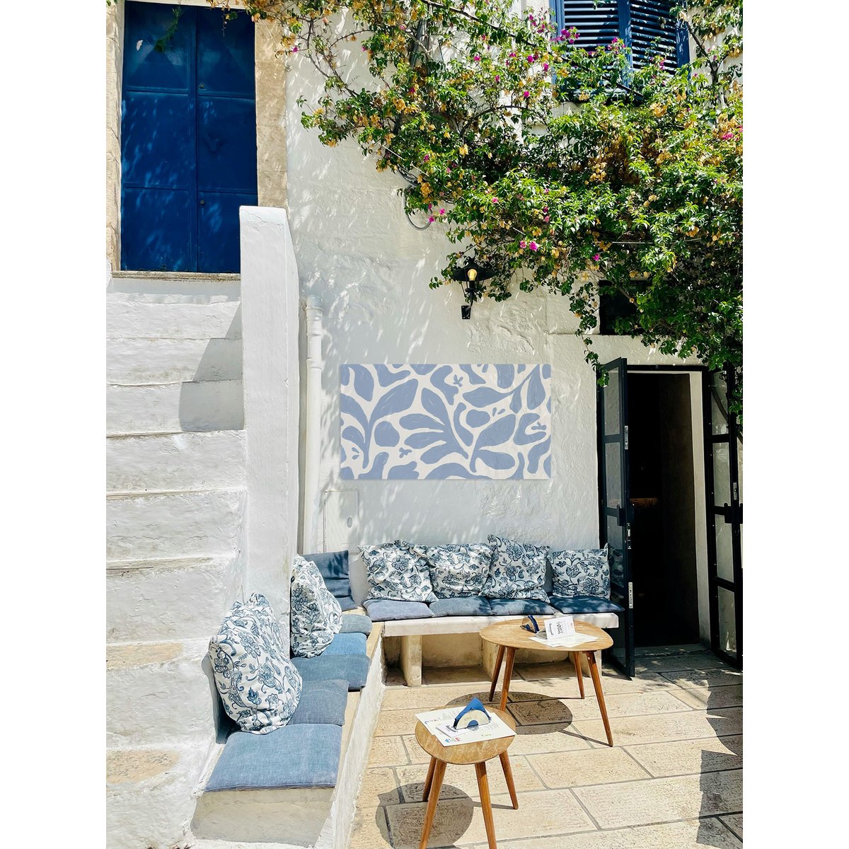 Tableau extérieur fauve, 150x90 cm bleu, ACTE DECO