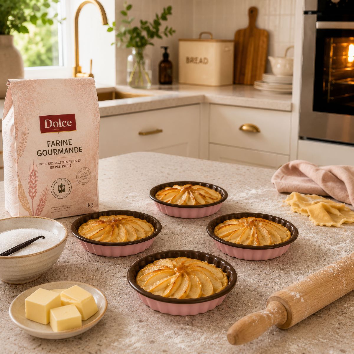 Set 4 moules Tartelettes - DOLCE hibiscus/chocolat, CUISINOX