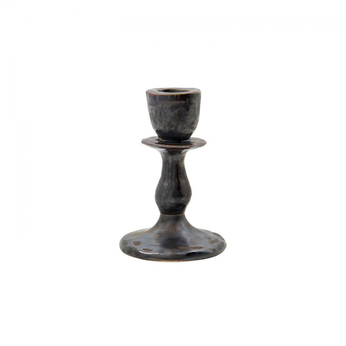 Bougeoir Lucca h 12 cm noir, HOUSE DOCTOR