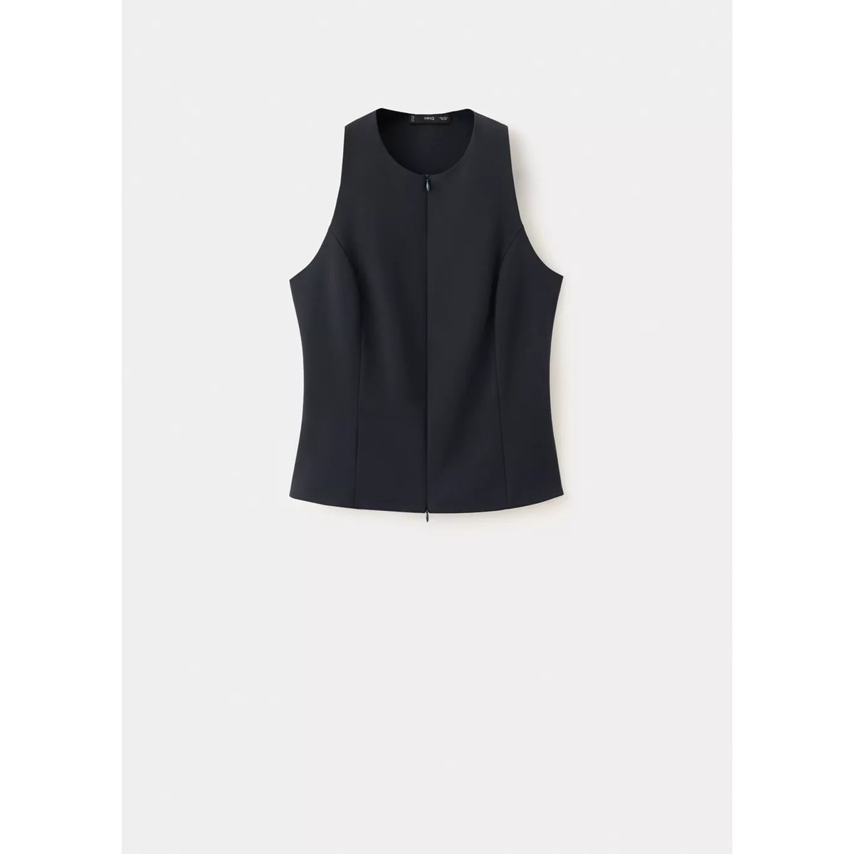 Gilet cintré zippé bleu marine, MANGO