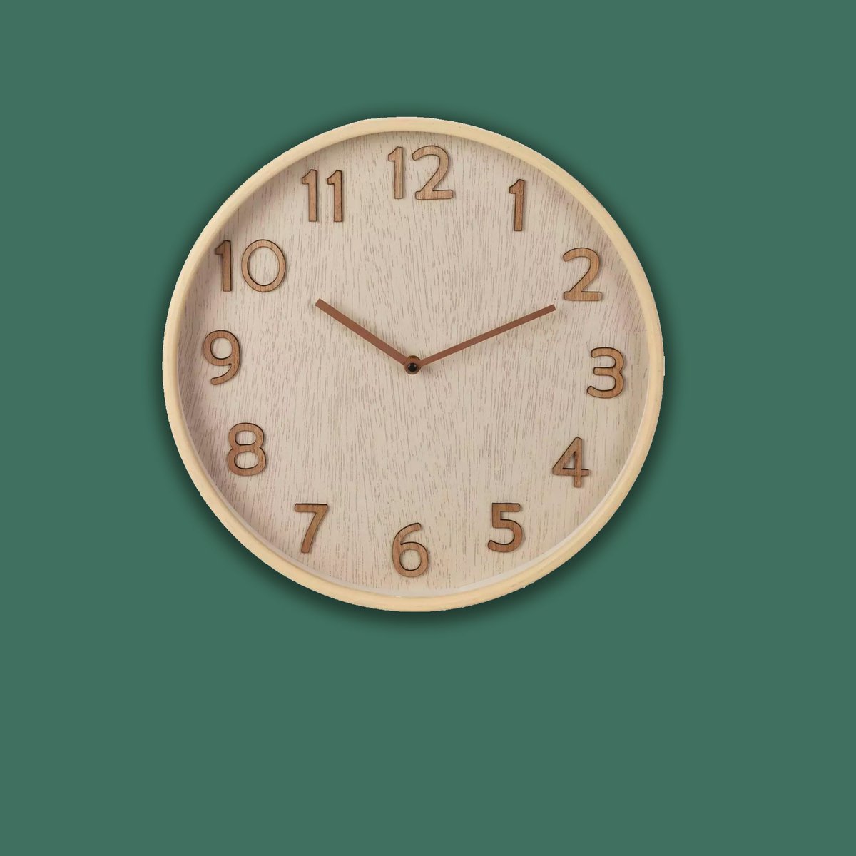 Horloge murale en résine aspect bois 38x38x5cm bois, WADIGA